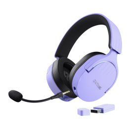 Trust GXT491P Fayzo Auriculares Gaming Inalámbricos Dual (USB 2.4 GHz/Bluetooth) 7.1 Virtual Púrpura, 22h Batería