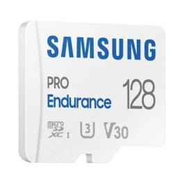 Samsung MB-MJ128KA/EU Tarjeta de Memoria microSD PRO Endurance 128GB Clase 10 U3 V30 con Adaptador SD, Resistencia Extrema Grabación Continua hasta 140.000 Horas, 100MBs Lectura
