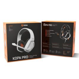 Krom NXKROMKOPAPROWH Auriculares Gaming Kopa Pro con Micrófono, Jack 3.5mm, Blancos, Compatible PC, PS5, PS4, Switch, Smartphones, Tablets