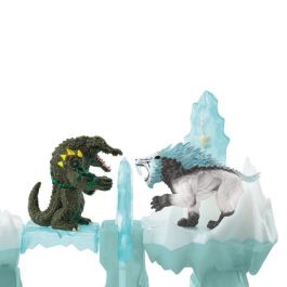 Schleich 42497 Ataque a la Fortaleza de Hielo, Criaturas de Eldrador con Tigre Dientes de Sable y Cocodrilo Luchador