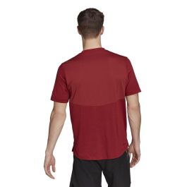 Camiseta de Manga Corta Hombre Adidas HK9542 Rojo Oscuro