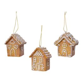 Casa de poliresina 7cm, forma pan de jengibre, con colgador dorado Precio: 5.50000055. SKU: S7917955