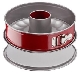 Molde de acero savarin TEFAL Delibake - Ø 25 cm - Rojo y gris - Con bisagra Molde de acero savarin TEFAL Delibake - Ø 25 cm - Rojo y gris - Con bisagra