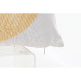 DKD Home Decor Cojín Scandi 45x45x10 cm de Poliéster Naranja y Amarillo con Lunares. Set de 4 Unidades con Cremallera, Lavado en Seco.