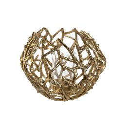 DKD Home Decor Portavela Dorado Aluminio Cristal 30 x 30 x 21 cm (2 Unidades) Precio: 105.50000043. SKU: B15KGE74CY