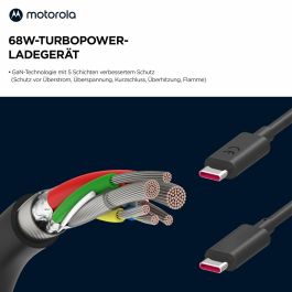 Motorola TurboPower 68W Cargador Universal Negro Carga Rápida Interior Corriente Alterna
