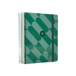 Agenda Espiral Antartik Pattern A5+ 2025 Dia Pagina Color Verde Papel 80 gr