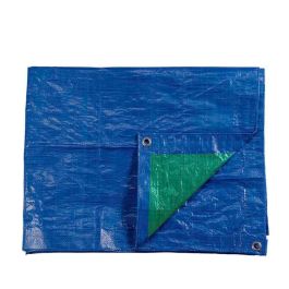 Toldo polietileno de doble cara color azul/verde, densidad 90 g / m², 4 x 6 m