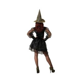Disfraz Bruja Negra Corto Con Sombrero Para Mujer Adulta Talla M-L Halloween