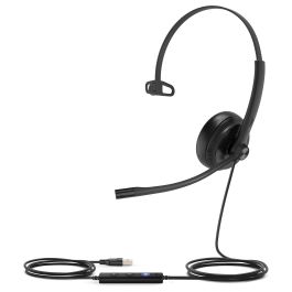 Yealink UH34 Mono Teams Auricular USB con Cable, 20 Hz-20 kHz, Driver 28 mm, Diseño Ligero, Comodidad Todo el Día, Conectividad Plug-and-Play