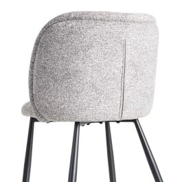 Silla Jaspeado Gris-Blanco Tejido-Metal 56 X 56 X 78 cm