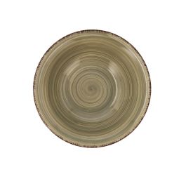 Quid Bol Cerámico Vita Natura Verde 18 cm (6 Unidades) Pintado a mano, Diseñado en España, Apilable, Apto Microondas y Lavavajillas