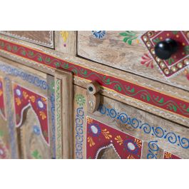 Giner y Colomer Aparador con 2 Cajones y 2 Puertas, Madera de Mango Pintada a Mano, Multicolor
