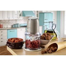 Ariete 438/03 Picadora Vintage Beige de 400W con 4 Cuchillas de Acero Inoxidable para Cocina de Estilo Retro