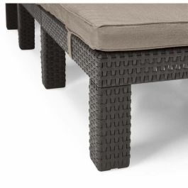 ALLIBERT Tumbona Daytona de Resina Trenzada con Cojín, Respaldo 4 Posiciones y Diseño Elegante - Marrón