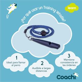 Coachi Silbato de Adiestramiento Canino con Sonido Distintivo, Ligero y Compacto, con Correa Reflectante Ajustable para Perros y Cachorros Azul Oscuro