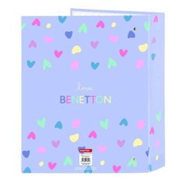Benetton Carpeta 4 Anillas 35mm Lomo Ancho Lila 27x33x6cm