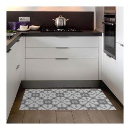 Croma Collection Alfombra vinílica Bcn 50x110 cm, PVC, antideslizante, gris estampado