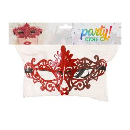 Antifaz Rojo Brillante Veneciano para Fiestas de Carnaval y Celebraciones Elegantes