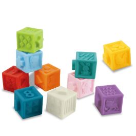 Tachan Set 10 Cubos de Números Tachan para Bebés +6 Meses Colores Juguete Educativo Motricidad