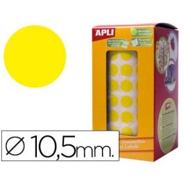 Apli Gomets Redondos 10,5 mm Rollo Amarillo -Rollo 5192 Unidades-