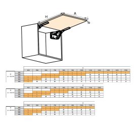Emuca Compás para puertas elevables Altius Lift, Fuerza 560-1800 (low=L), Acero y plástico, Blanco