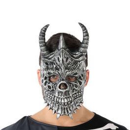 Máscara Demonio Gris con Cuernos y Detalles en Relieve para Halloween, Fiestas de Terror y Disfraces Precio: 7.49999987. SKU: S1123365