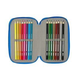 Plumier Triple Batman Azul 12,5 x 19,5 x 5,5 cm 37 Piezas