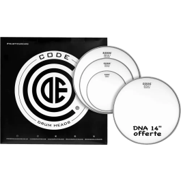 CODE Dna Fusion Blanco (10,12,14" + Dna 14 ") Parches Bateria Set Acabado Rugoso Sonido Vintage Precio: 38.50000022. SKU: B14LNE2TVA