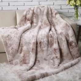 Home Deco Factory Manta Marrón Imitación Piel 140x200 cm Suave