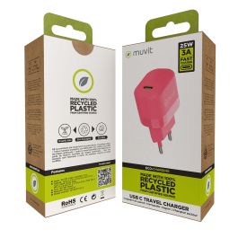 muvit for change cargador de pared Tipo C PD 25W magenta