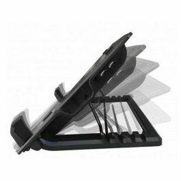 Ewent Soporte Base Refrigeración para Ordenador Portátil hasta 17", Ventilador Silencioso 125mm, 5 Ángulos Ajustables, 2 Puertos USB