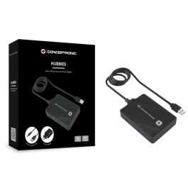 Conceptronic HUBBIES11BP Hub USB 3.0 de 4 Puertos Color Negro