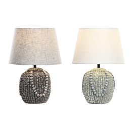 DKD Home Decor Lámpara de Sobremesa Atlántico Negro Verde Gres Pantalla Tela E27 50W 24x24x34cm Set de 2 Precio: 36.79000039. SKU: B196548SWY