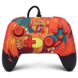Power A Mando con Cable Nintendo Switch NSGP0040-02 Charizard Vortex, Diseño Mejorado y Botones Asignables, Compatible con Switch y Switch OLED