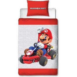 Mario Bros Juego de cama reversible Mario AABFA32034 - Microfibra 1 funda nórdica 140x200 cm + 1 funda almohada 63x63 cm