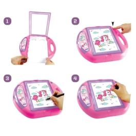 Lexibook Proyector de Dibujo de Unicornios con Patrones y Sellos para Niños