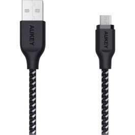 Cable USB a micro USB Aukey CB-AM2 Blanco Negro 2 m Cable USB a micro USB Aukey CB-AM2 Blanco Negro 2 m