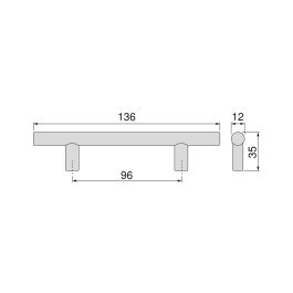 Emuca Lote de 10 tiradores para mueble Orlando, L136mm, intereje 96mm, Acero, Níquel satinado
