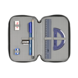 Estuche Escolar con Accesorios Safta Stone Negro 12.5 x 19.5 x 5.5 cm 36 Piezas