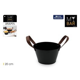 Inde Cubo de Metal Oval con Asa de Piel Negro 20 cm My Bar (12 Unidades) Precio: 32.49999984. SKU: B1H6KGLS42