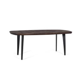 Giner y Colomer Mesa de Comedor Ovalada en Madera de Mango 200 cm Nogal Oscuro Negro