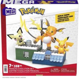 Mega Bloks Pokemon Evoluciones Pikachu HKT23 Conjunto de Construcción con Pichu y Raichu