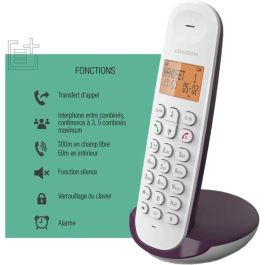 Logicom LOG3483071500117 Teléfono fijo inalámbrico DECT ILOA 150 SOLO Berenjena sin contestador automático Logicom LOG3483071500117 Teléfono fijo inalámbrico DECT ILOA 150 SOLO Berenjena sin contestador automático