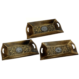 DKD Home Decor Bandeja Vaciabolsillos Árabe Marrón Mango y Metal 26 x 15 x 4 cm (6 Unidades) Precio: 16.68999948. SKU: B1EPFNYXDK