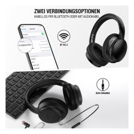 4smarts SkyBuds Wave Auriculares Bluetooth Inalámbrico y Alámbrico Diadema Negro