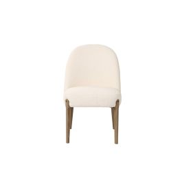 DKD Home Decor 2c24 Silla Urban Top Chairs Tapizada en Poliéster Blanco con Patas de Fresno - 54.5x63.5x85 cm