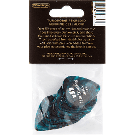 Dunlop Pack 12 Púas Guitarra Genuine Celluloid Turquesa Perlado Heavy