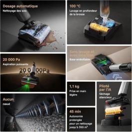 Mova AABAV93092 Aspiradora, Mopa y Escoba X4 PLUS Antienredos, Limpieza Automática 100°C, Succión 20 kPa