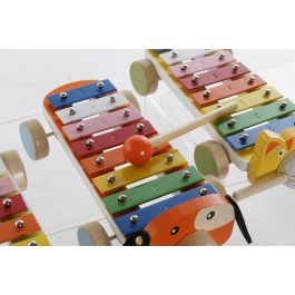 DKD Home Decor Xilofono Infantil Multicolor Madera Metal Animales 27 x 8.5 x 13.6 cm (3 Unidades)